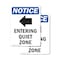 Signmission Entering Quiet Zone Sign With Symbol, 5 in W x Rectangle, Vinyl Decal OS-2PACK-NS-D-57-V-12095 - alternate 1